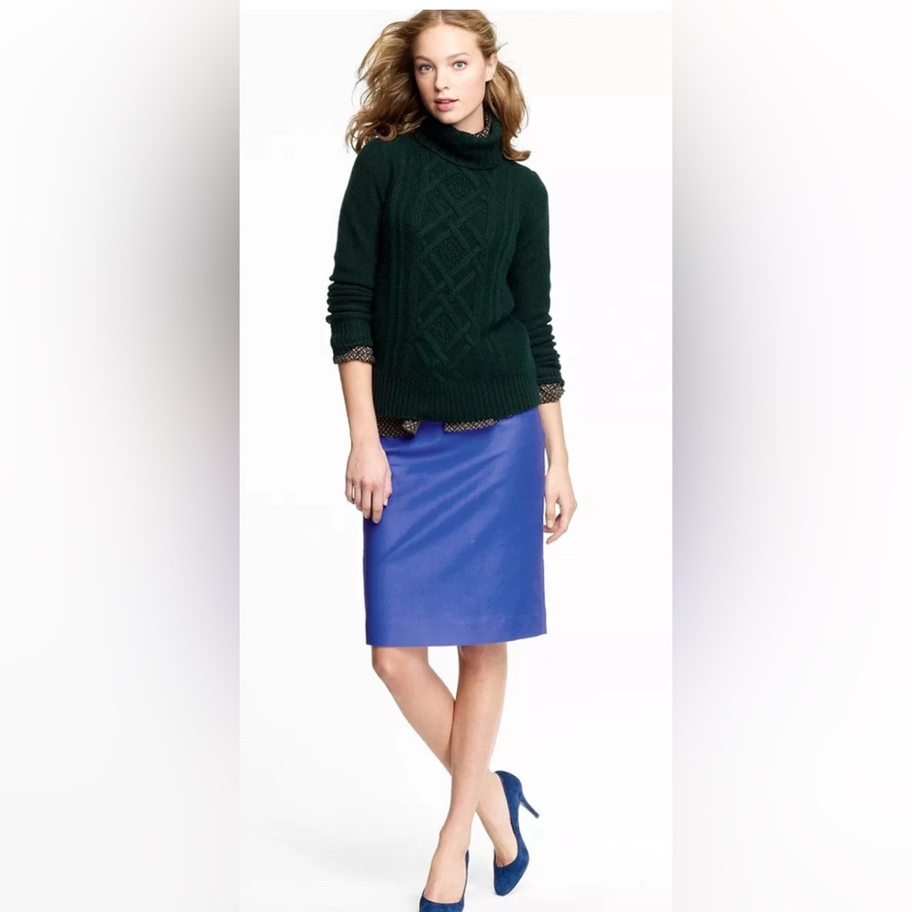 J.Crew No 2 Pencil Skirt Bright Blue Bi-stretch Women’s 10